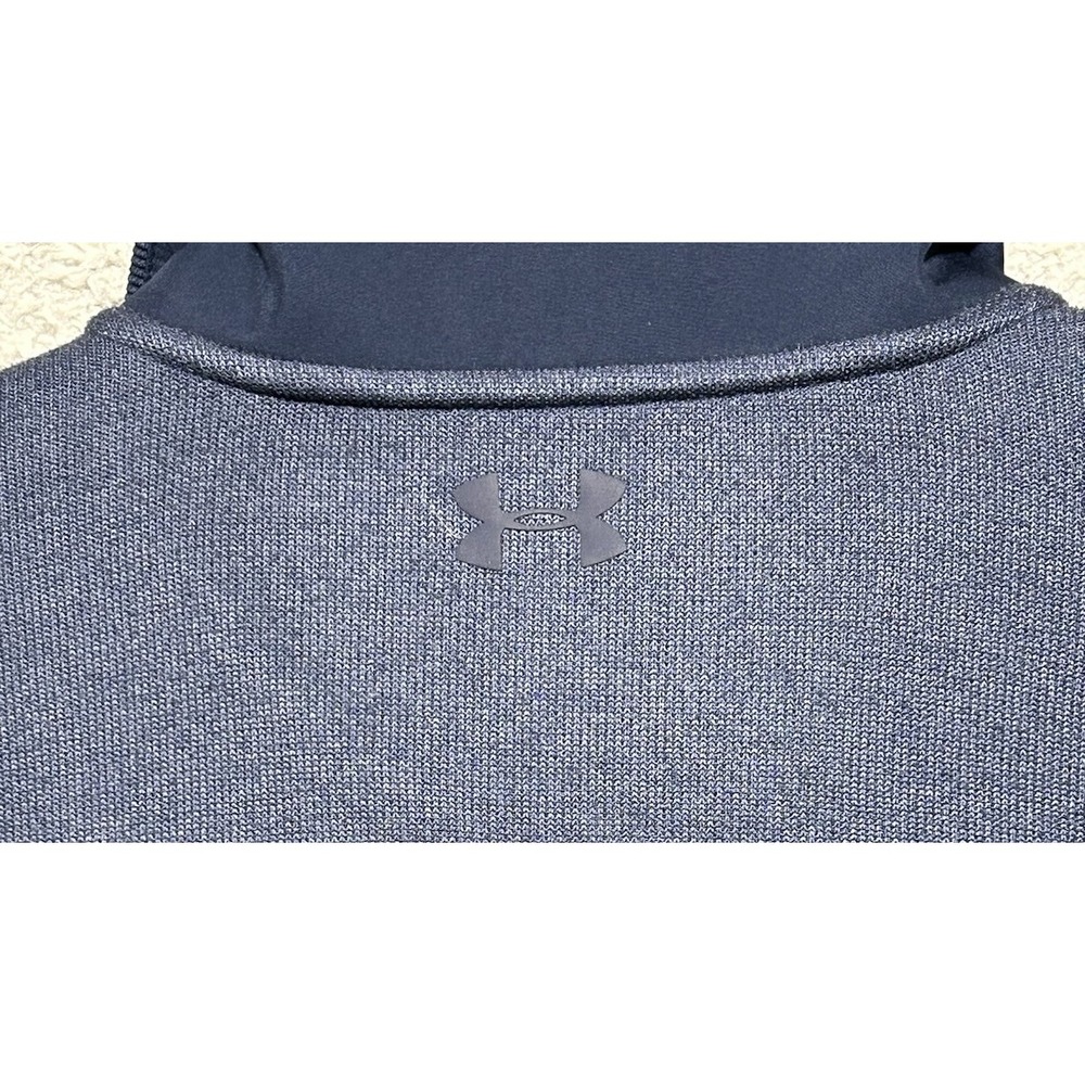 Under Armour Golf 1/4 Snap Pullover Sweater Mens M Blue Storm Coldgear - Picture 13 of 13